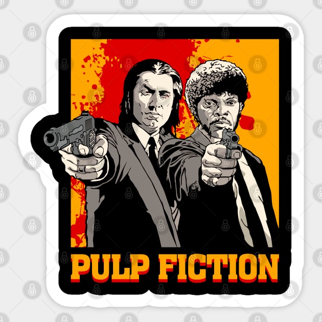 John Travolta Samuel L. Jackson pulp fiction Sticker by VizRad